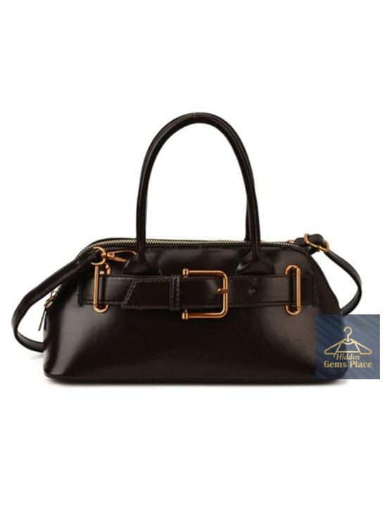 Handbags - Vintage Shell Suede Tote Bag Crossbody Shoulder PU Leather Belt Buckle